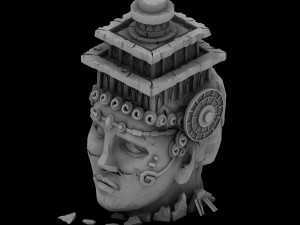 large stone carvings - built buddha statue 01 3D Model
