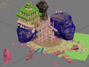 large stone carvings - built buddha statue 01 3D Model