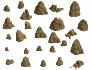 fountain hill rock - terrain 01 Model 3D