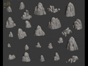 fountain hill rock - terrain 01 Model 3D