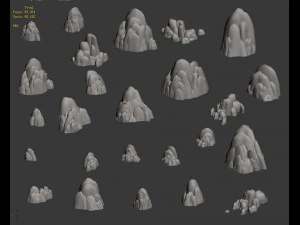 fountain hill rock - terrain 01 3D Model