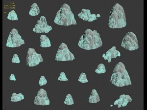 fountain hill rock - terrain 01 Model 3D
