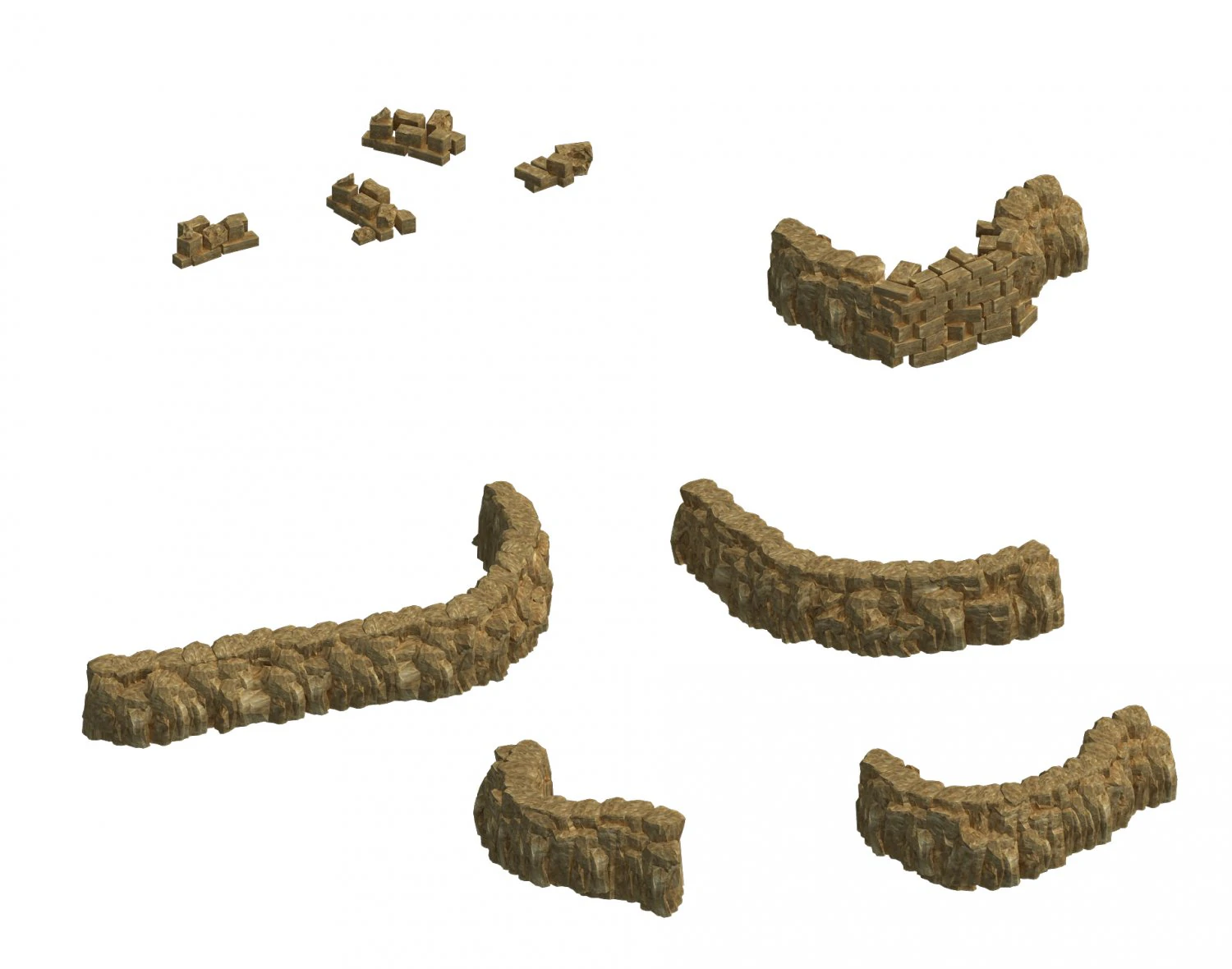 fountain hill rock - terrain 02 3D Model .c4d .max .obj .3ds .fbx .stl .blend 