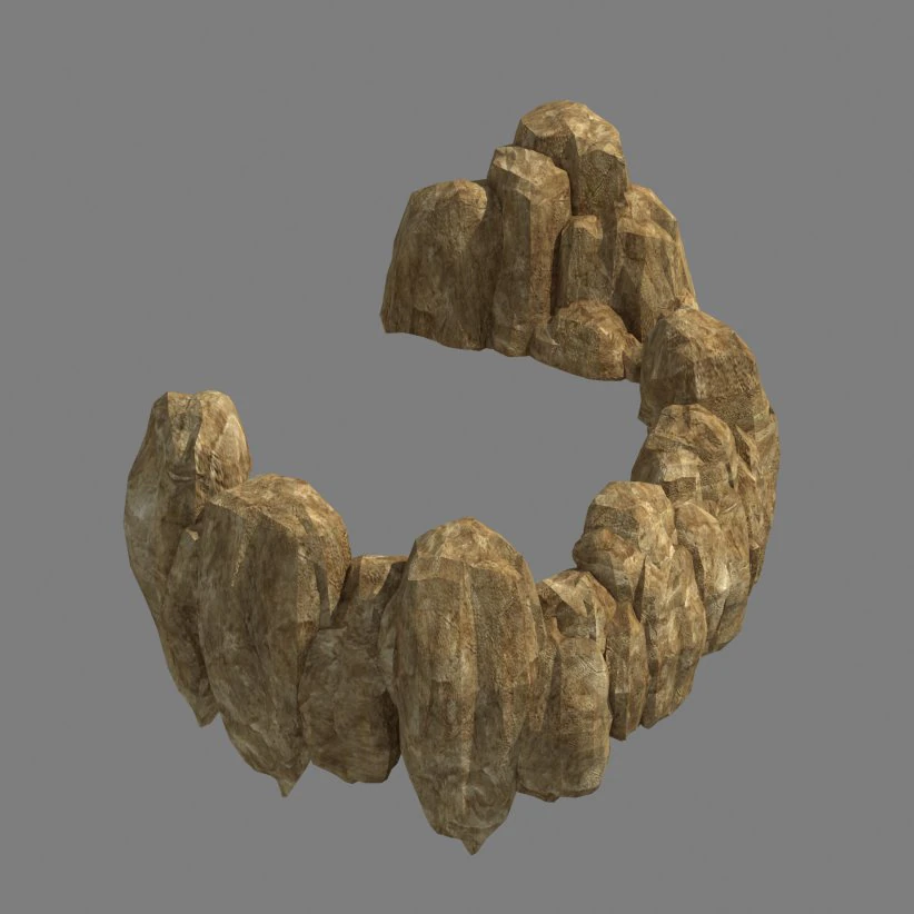 square hill rock - terrain 03 3D Model .c4d .max .obj .3ds .fbx .stl .blend 