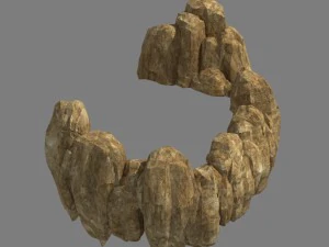 वर्गाकार पहाड़ी चट्टान - भूभाग 03 3D मॉडल