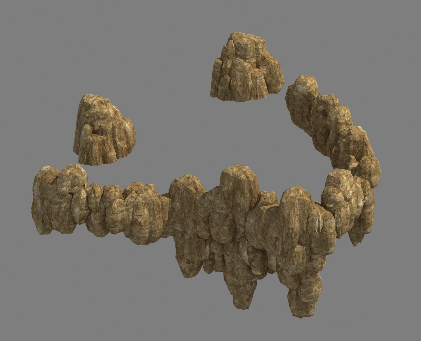 fountain hill rock - terrain 04 3D Model .c4d .max .obj .3ds .fbx .stl .blend 
