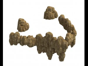 fountain hill rock - terrain 04 3D Model