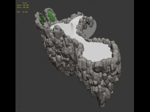 fountain hill rock - terrain 06 3D Model