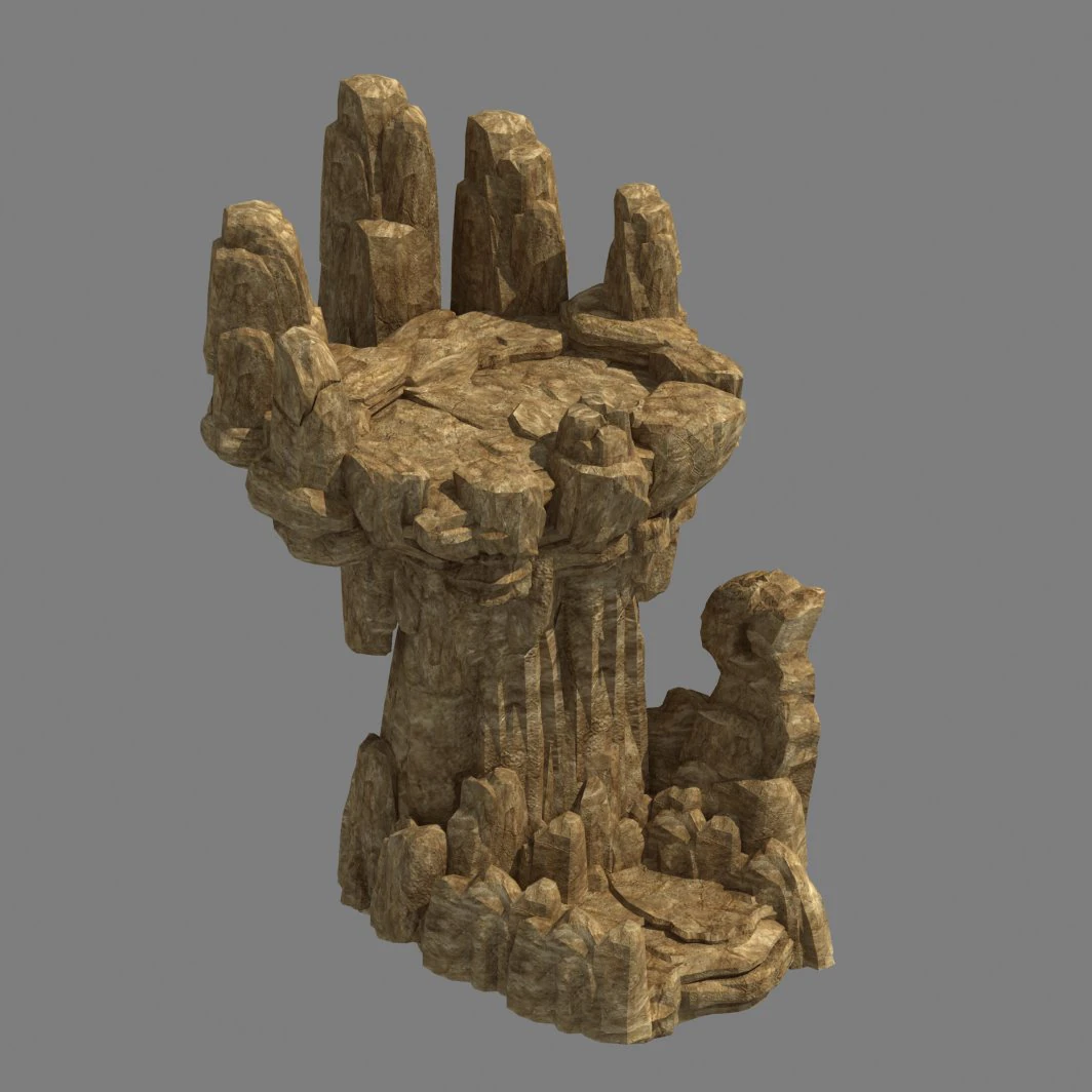 fountain hill rock - terrain 08 3D Model .c4d .max .obj .3ds .fbx .stl .blend 