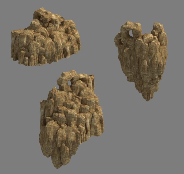 fountain hill rock - terrain 09 Model 3D .c4d .max .obj .3ds .fbx .stl .blend 