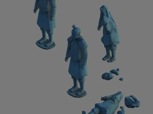 ghosts and mountains- terracotta warriors and horses 3D Model