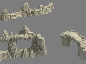 हुआगुओ पर्वत - माउंटेन हिल रोड 01 3D मॉडल