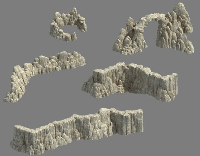 huaguo mountain - mountain hill road 02 Modello 3D .c4d .max .obj .3ds .fbx .stl .blend 