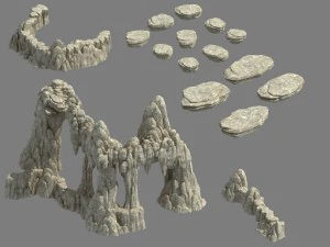 montanha huaguo - estrada da colina da montanha 04 Modelo 3D