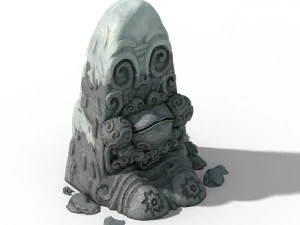 estrada da montanha huashan - est&aacute;tua de neve e gelo 02 Modelo 3D