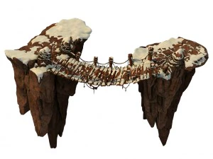 strada di montagna huashan - ponte di ghiaccio e neve Modello 3D