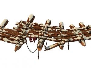 estrada da montanha huashan - ponte suspensa de gelo e neve Modelo 3D