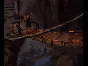 estrada da montanha huashan - ponte de gelo e neve 03 Modelo 3D