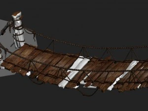 estrada da montanha huashan - ponte de gelo e neve 03 Modelo 3D