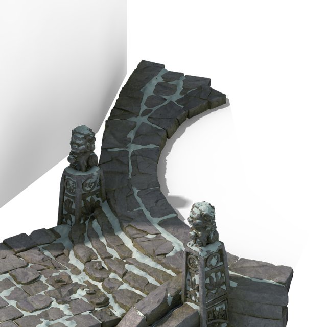 huashan hill road - ice ladder entrance 3D 模型 .c4d .max .obj .3ds .fbx .stl .blend