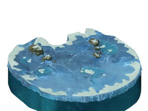 huashan mountain road - ice and snow broken lake 3D Model