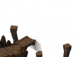 strada di montagna huashan - ingresso di ghiaccio e neve - pilastri di pietra Modello 3D