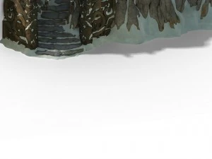 estrada da montanha huashan - totem de entrada na montanha de gelo e neve Modelo 3D