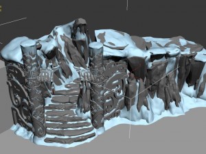 huashan mountain road - ice and snow mountain entrance totem Modelo 3D