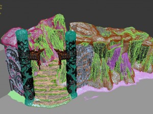 huashan mountain road - ice and snow mountain entrance totem Modelo 3D