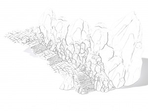 huashan mountain road - ice and snow mountain 03 3D Model