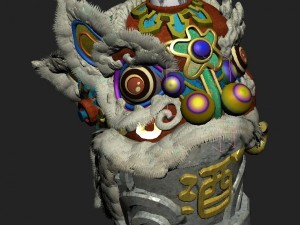 jiaxing city - lion head stone Modello 3D