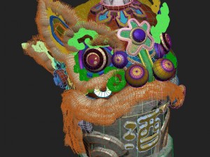 jiaxing city - lion head stone Modello 3D