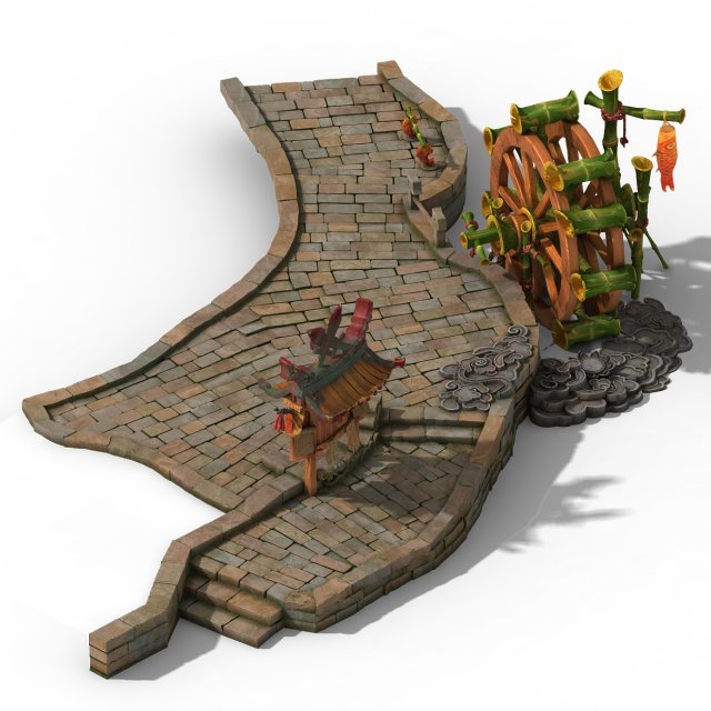 jiaxing city - waterwheel - publicity bar - surface Modèle 3D .c4d .max .obj .3ds .fbx .stl .blend 