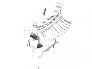 jiaxing city - waterwheel - publicity bar - surface Modèle 3D