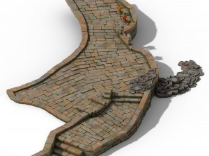 jiaxing city - waterwheel - publicity bar - surface Modèle 3D