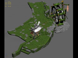 jiaxing city - waterwheel - publicity bar - surface Modèle 3D