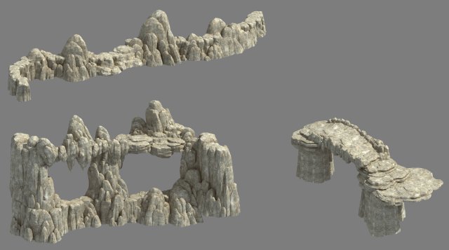 kunlun mountains - mountain 01 3D Model .c4d .max .obj .3ds .fbx .stl .blend 