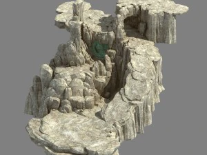 горы Куньлунь - рок 01 3D Модель