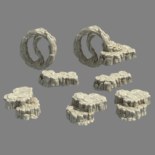 kunlun mountains - rock 03 3D Модель .c4d .max .obj .3ds .fbx .stl .blend 