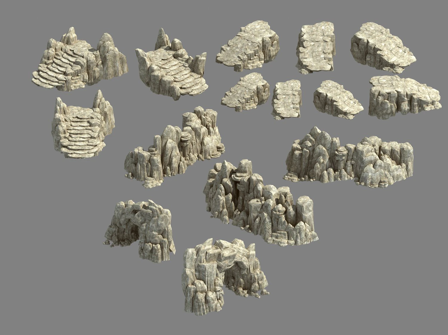 kunlun mountains - rock 04 3D Model .c4d .max .obj .3ds .fbx .stl .blend 
