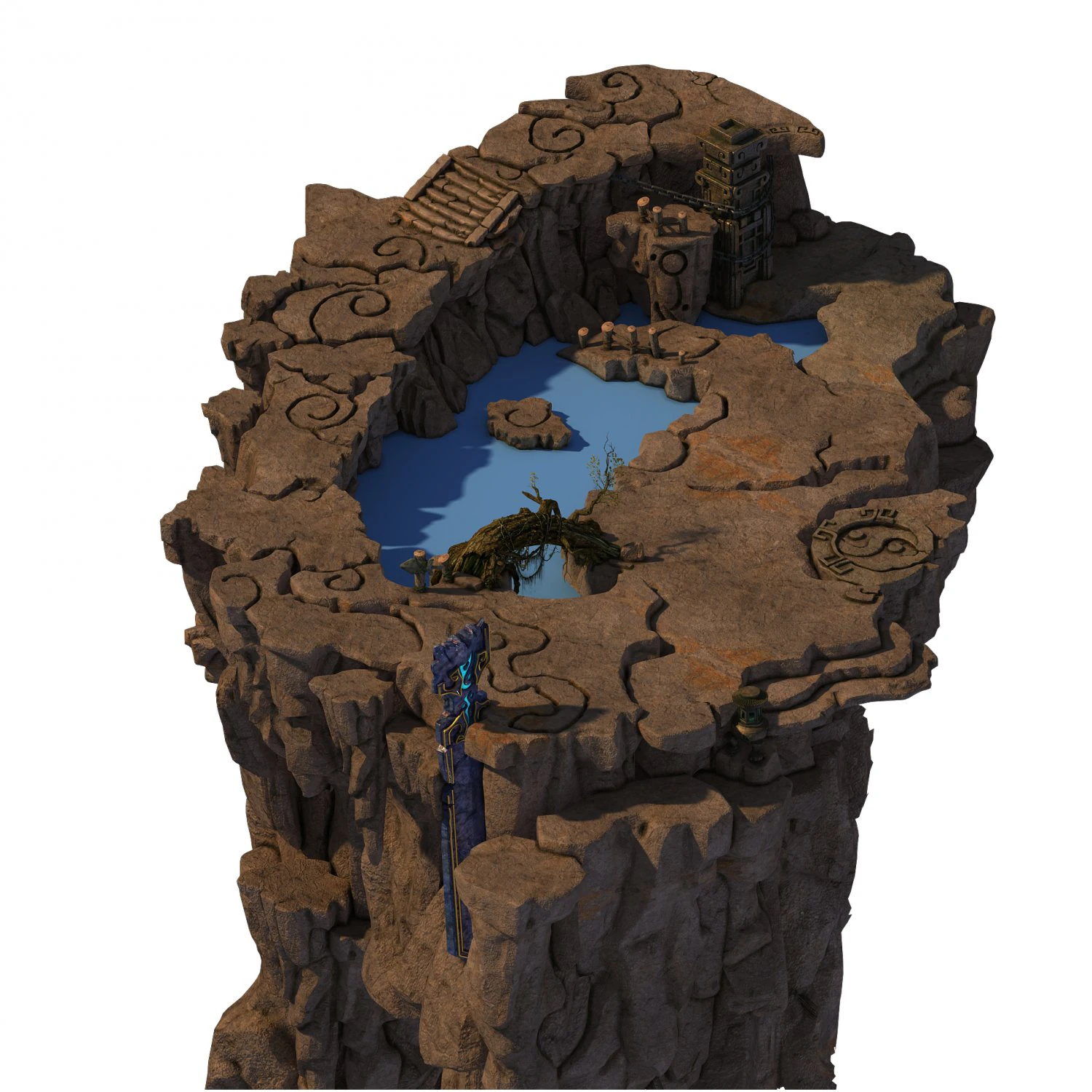 quanzhen teach - rocks 3D Model .c4d .max .obj .3ds .fbx .stl .blend 