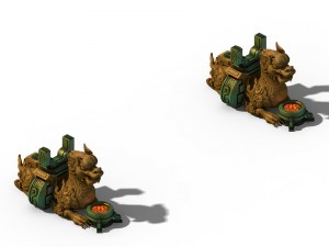 quanzhen teach - stone lions 3D 模型