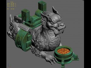 quanzhen teach - stone lions Modèle 3D
