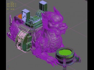 quanzhen teach - stone lions Modèle 3D