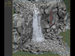mountain landscape - waterfall 03 3D Model