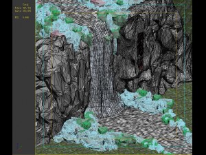 mountain landscape - waterfall 03 3D Model