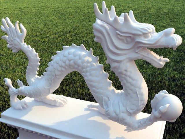 guardian beast - dragon stone 01 3D Model .c4d .max .obj .3ds .fbx .stl .blend