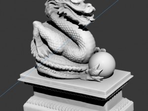 guardian beast - dragon stone carving 02 3D 모델