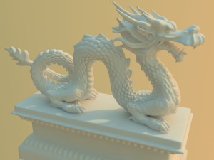 guardian beast - dragon stone carving 03 3D Model