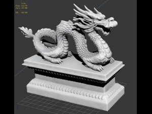 guardian beast - dragon stone carving 03 Modelo 3D